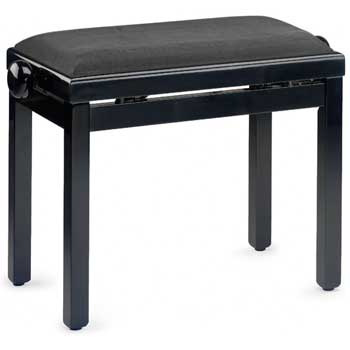 Klavierbank, schwarz hochglanz mit Sitzfläche schwarz